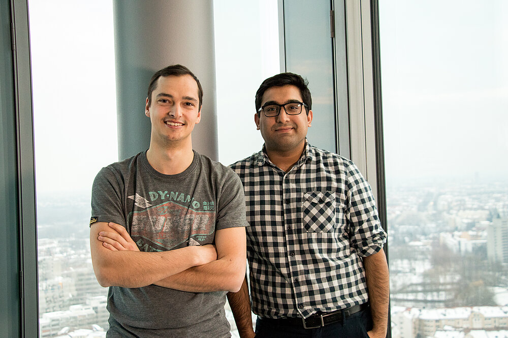 Photo of Adam Probst and Hamza Tahir of maiot, which uses big data and artificial intelligence to reduce the operational costs of truck fleets